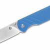 QSP QS102-D Parrot Folding Knife D2 Satin Spear Point Blade, Blue G10 Handles