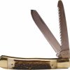 Tekut RV1449 MK5009B Double Blade Trapper Knife Stag-Horn Handle