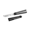 SQUID INDUSTRIES KRAKE RAKEN V3 TANTO BLACK DUAL TONE BUTTERFLY KNIFE