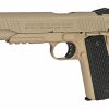 SWISS ARMS SA1911 MRP CO2 FULL METAL BLOWBACK 4.5MM AIRGUN PISTOL TAN BLACK 288507 01