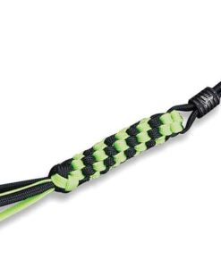 WE Knife A-01D Green/Black Tied Paracord Lanyard Black Round Ti Bead