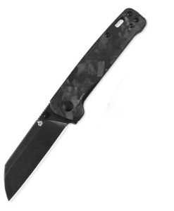 QSP QS130-U Penguin Black G10/Shredded CF Handle Folding Knife