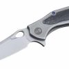 We Knife 804F Vapor, Stonewashed Titanium Handles with Carbon Fiber Inlays Knife