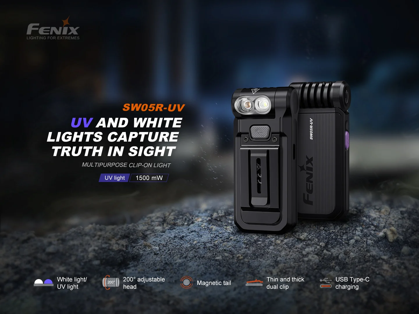 20250117150216_55637.webp Fenix SW05R-UV Flashlight Black