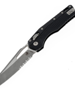 Microtech Msi S/E Tri-Grip Injection Molded Black Apocalyptic Part Serrated - 210T-11APPMBK