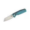 BESTECH BG43C-1 Slasher Folding Knife - Stonewashed, Blue Canvas Micarta