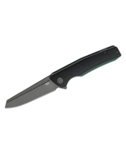 BESTECH BG51D Slyther Flipper Knife - Black and Green G10