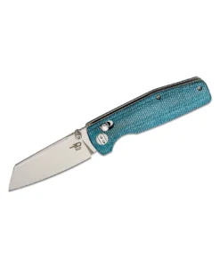 BESTECH BG43C-1 Slasher Folding Knife - Stonewashed, Blue Canvas Micarta