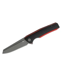 BESTECH Black and Red Slyther Flipper Knife - BG51C