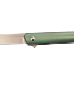 FAS7-23 POCKET KNIFE FOLDING THIN GREEN HANDLE ,SILVER SCREWS