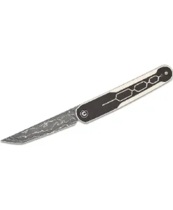 CIVIVI KwaiQ Milled Ivory/Black G10 Handle Damascus Blade – C23015-DS1