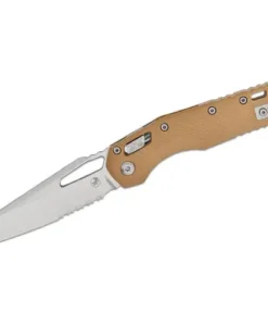 Microtech MSI® S/E Fluted G-10 Tan Stonewash Partial Serrated - 210-11FLGTTA
