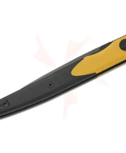 BESTECH 14C28N BLACK STONEWASH G10 YELLOW&BLACK HANDLE - BMK14F