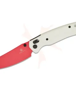 BESTECH 10Cr15MoV RED PAINTED G10 WHITE HANDLE - BMK06G