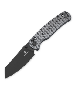 Bestechman Cicada’s Wing BMK06-S-2 – Black PVD Blade & Frag Pattern Steel Handle Folding Knife