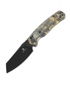 Bestechman Cicada’s Wing BMK06S– Black PVD Blade & Dark Gold Resin Handle Folding Knife