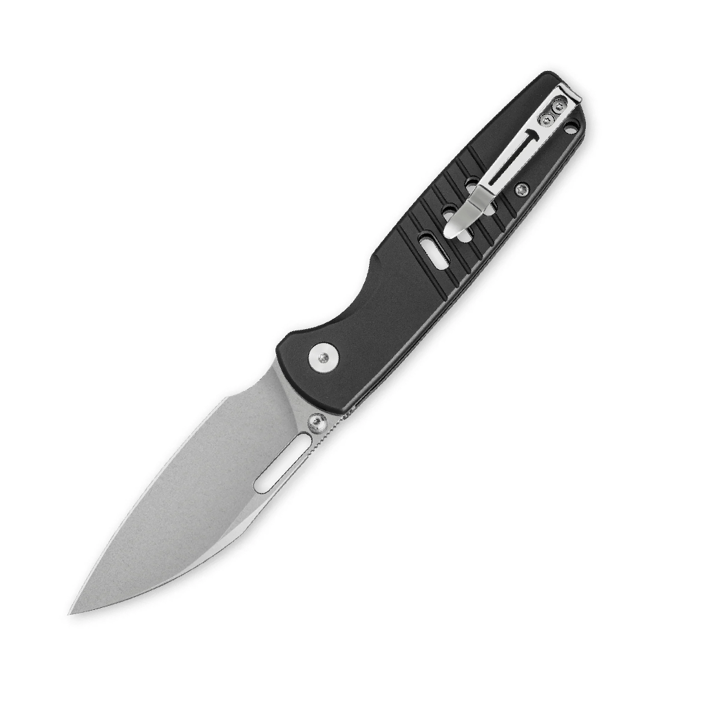 BMK15A-2.png Bestechman Vector BMK15A– D2 Stonewash Blade & Black Aluminum Handle Folding Knife