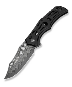 Civivi Biophase Flipper & Button Lock Knife Black Handle Damascus C23083-DS1
