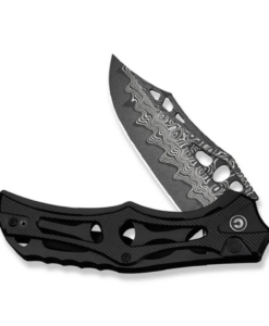Civivi Biophase Flipper & Button Lock Knife Black Handle Damascus C23083-DS1