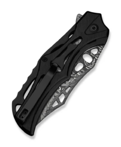 Civivi Biophase Flipper & Button Lock Knife Black Handle Damascus C23083-DS1