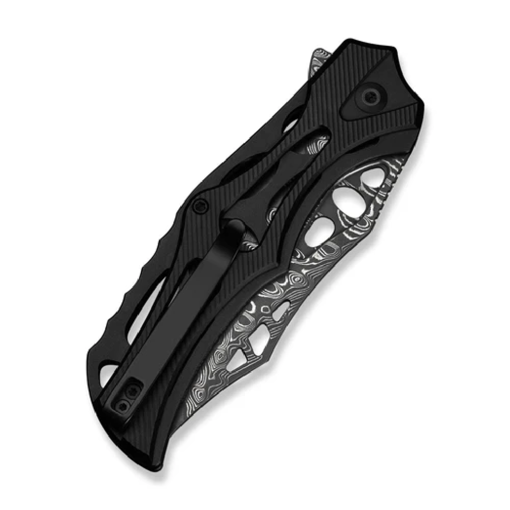 C23083-DS1-5-1.png Civivi Biophase Flipper & Button Lock Knife Black Handle Damascus C23083-DS1