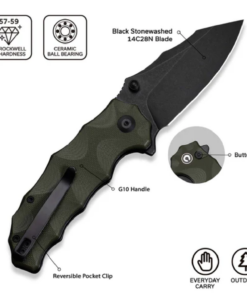 Civivi Natterjack Flipper & Button Lock Knife G10 Handle C24028-1