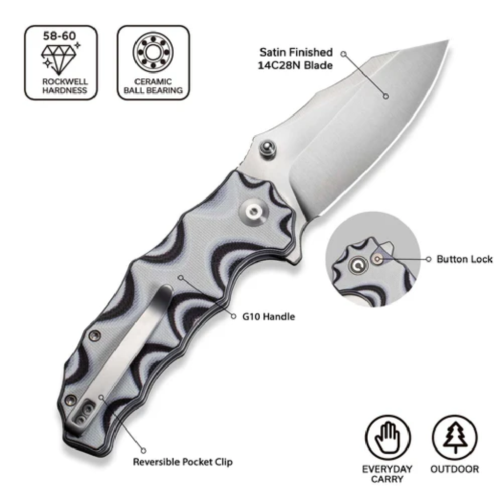 C24028-3.png Civivi Natterjack Flipper & Button Lock Knife G10 Handle C24028-3