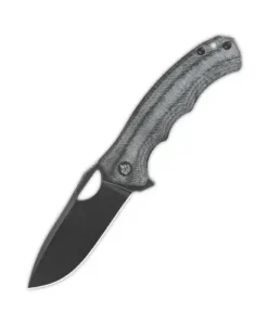 QSP Gorilla Liner lock, 14C28N black stonewashed, Denim micarta - QS153-B2