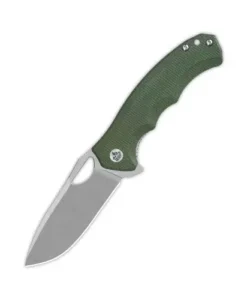 QSP Gorilla Liner lock, 14C28N stonewashed, Green micarta - QS153-C1