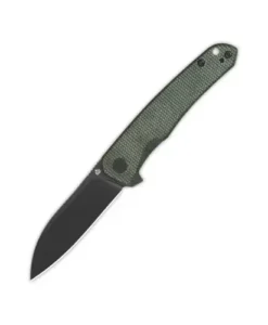QSP Otter Liner lock, 14C28N black, Green micarta - QS140-E2
