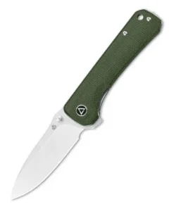 QSP Hawk Liner lock, 14C28N satin, Green micarta - QS131-H