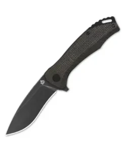 QSP RAVEN LINER LOCK D2 BLACK STONEWASHED DARK BROWN MICARTA - QS122-D2 
