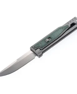 Reate Titanium bead blast Drop Point-Satin Stonewashed Flat OD Green Micarta - OG-EXO (7)