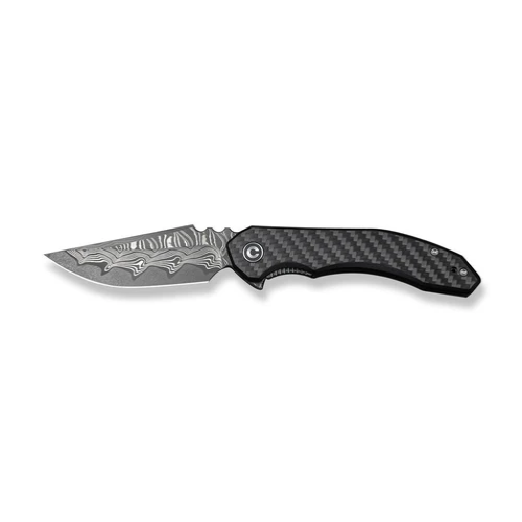c23050-ds2-2.png Civivi Bluetick Flipper Knife Carbon Fiber Overlay On Black G10 Handle C23050-DS2