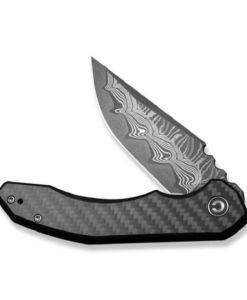 Civivi Bluetick Flipper Knife Carbon Fiber Overlay On Black G10 Handle C23050-DS2