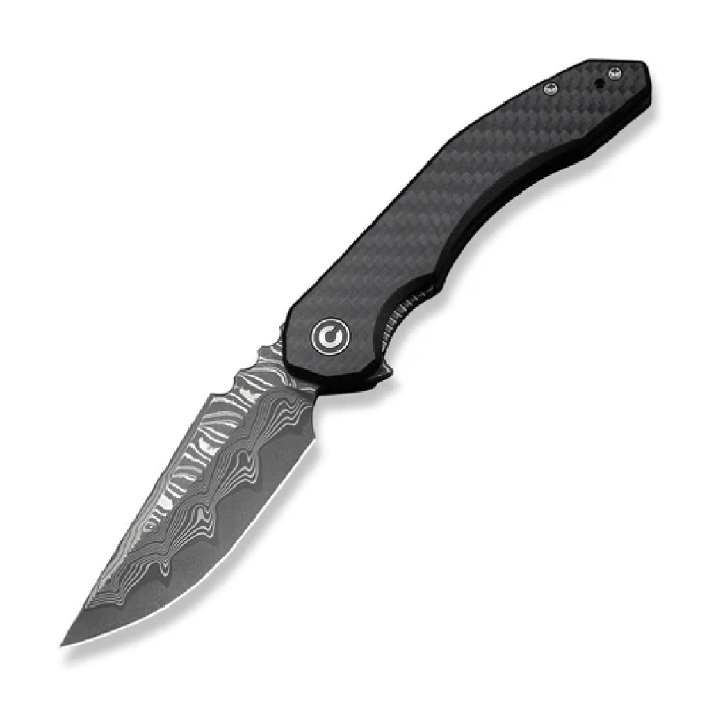 c23050-ds2-5.png Civivi Bluetick Flipper Knife Carbon Fiber Overlay On Black G10 Handle C23050-DS2