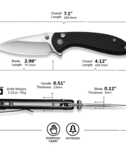 Civivi Faeger Flipper & Button Lock Knife Black C24031-1