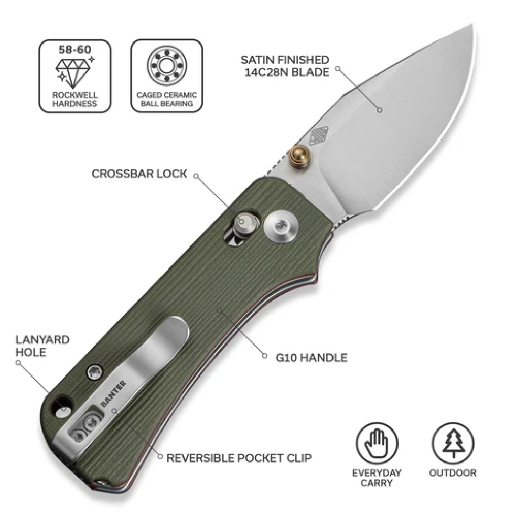 c24074-1.png Civivi Baby Banter 2 TG Thumb Stud & Crossbar Lock Knife G10 Handle-C24074-1