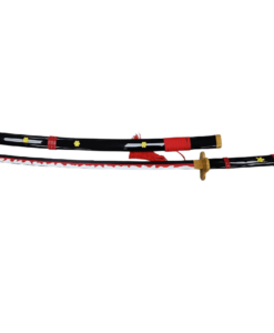 Plastic Training Sword Black & Red with Yellow Flower – Fas 3-18 Durable Practice Sword for Safe Training