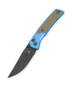 Bestechman Icebreaker BMK16E–Black PVD D2 Blade & Blue Aluminum Handle Folding Knife