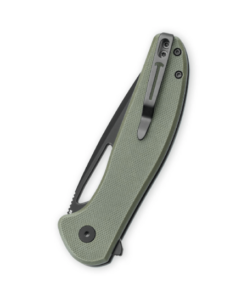 Bestechman Whalefin BMK18D–Black PVD D2 Blade & OD Green G10 Handle Folding Knife