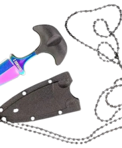 FAS7-10 SMALL PUSH DAGGER NECK KNIFE RAINBOW