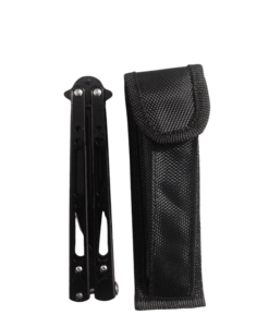 FAS6-3 Butterfly Knife Black With Pouch