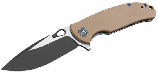 weknife-803c.jpg We Knife 803C Rectifier Black Two-Tone Blade, Tan G10 and Titanium Handles Knife