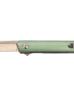 FAS7-23 POCKET KNIFE FOLDING THIN GREEN HANDLE ,SILVER SCREWS