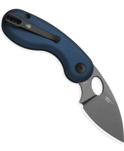 Kizer Microbe V2742A1 – Blue Aluminum Handle, Button Liner Lock