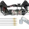 Man Kung 25lbs Compound Bow Set/ Black - MK-CBK1-BK